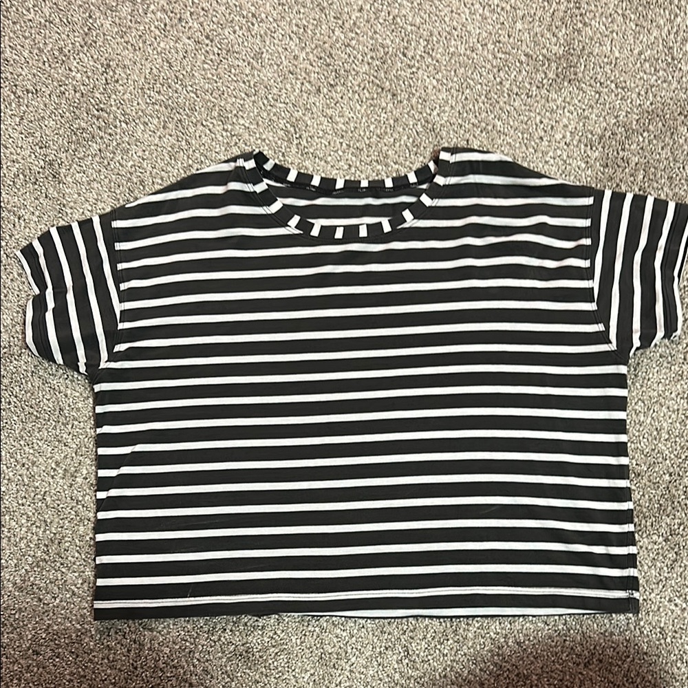 lululemon athletica Black and White Striped Top